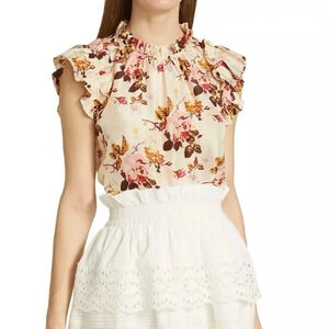 Sea New  York Esme Floral Ruffle Top Size Small